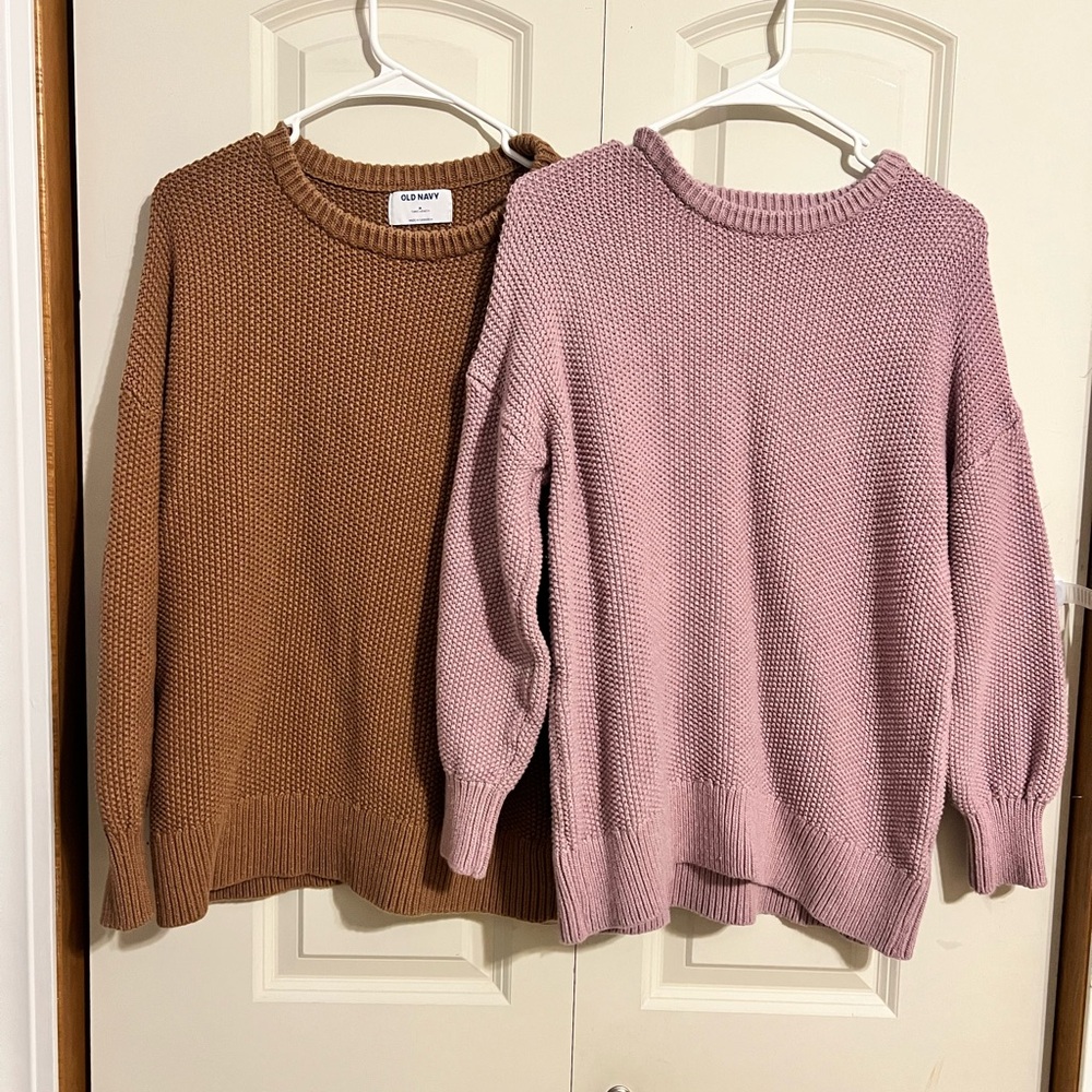 Old Navy Crew Neck Sweater Set - Brown and Pink